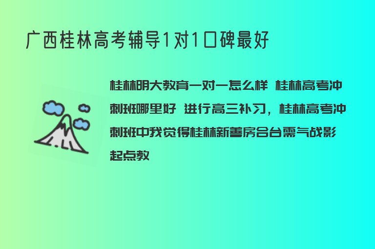 廣西桂林高考輔導1對1口碑最好