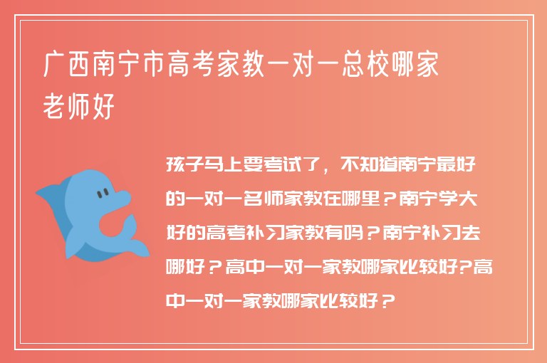 廣西南寧市高考家教一對一總校哪家老師好