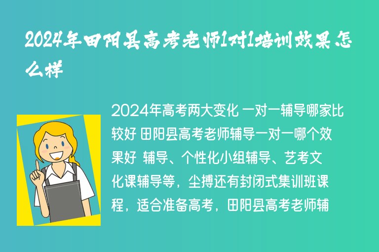 2024年田陽縣高考老師1對1培訓(xùn)效果怎么樣