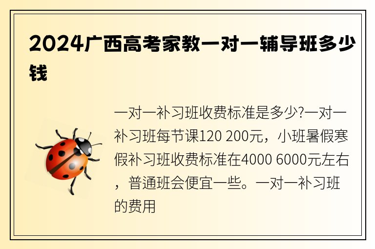 2024廣西高考家教一對(duì)一輔導(dǎo)班多少錢