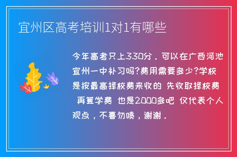 宜州區(qū)高考培訓1對1有哪些