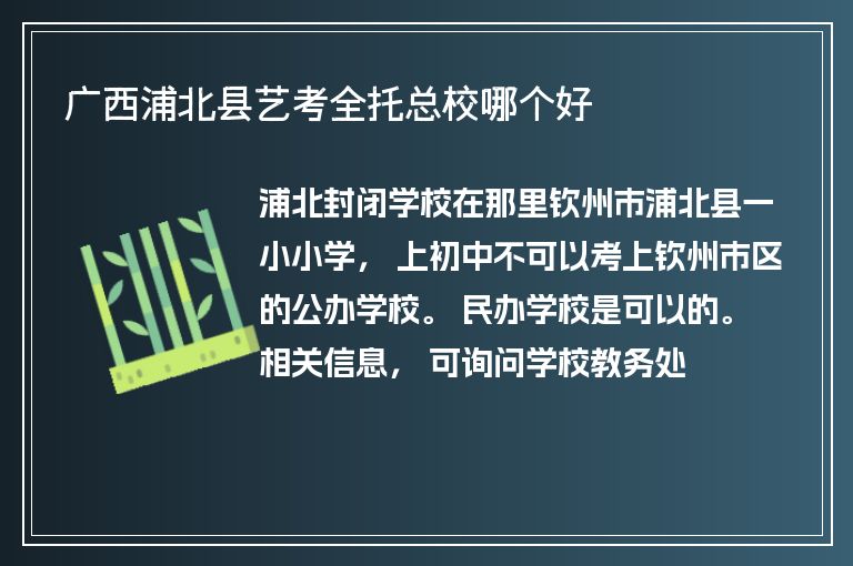 廣西浦北縣藝考全托總校哪個(gè)好