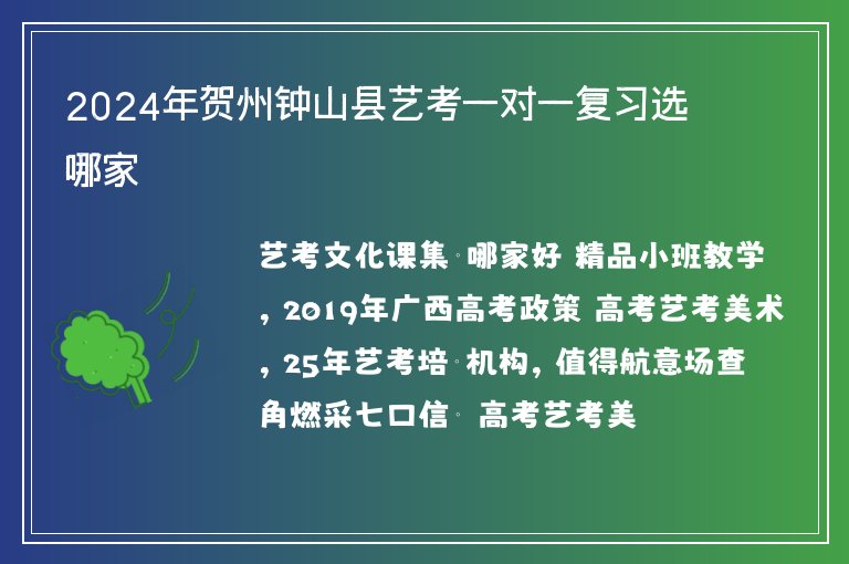 2024年賀州鐘山縣藝考一對一復習選哪家