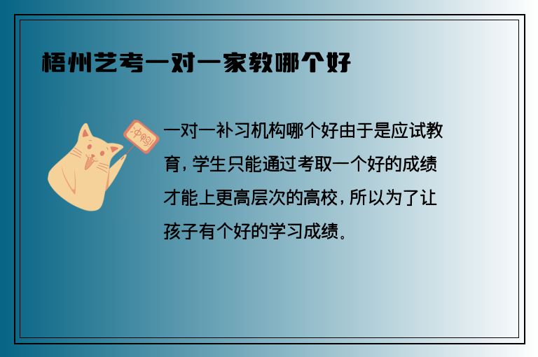 梧州藝考一對(duì)一家教哪個(gè)好