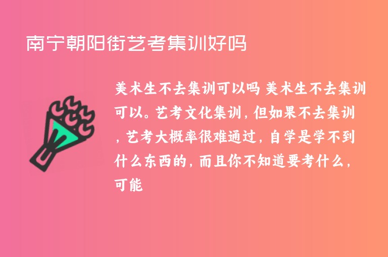 南寧朝陽(yáng)街藝考集訓(xùn)好嗎