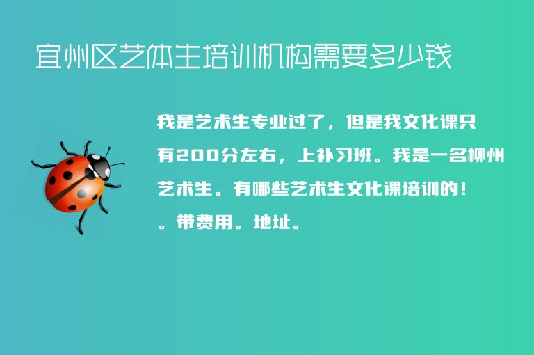 宜州區(qū)藝體生培訓機構需要多少錢