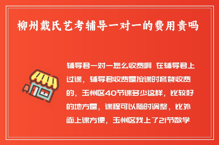 柳州戴氏藝考輔導(dǎo)一對一的費用貴嗎