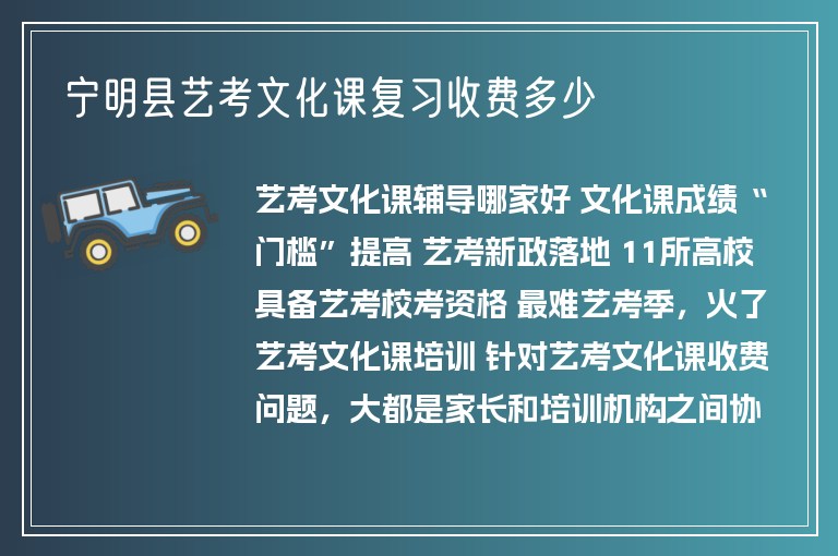 寧明縣藝考文化課復(fù)習(xí)收費多少