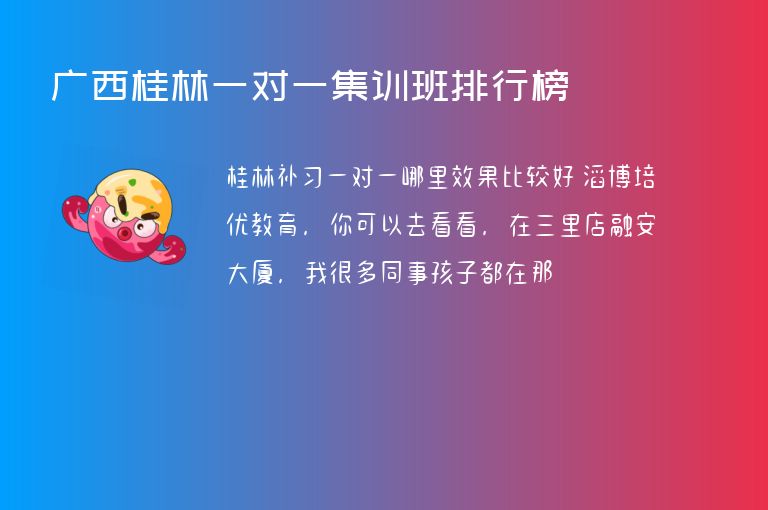 廣西桂林一對一集訓班排行榜