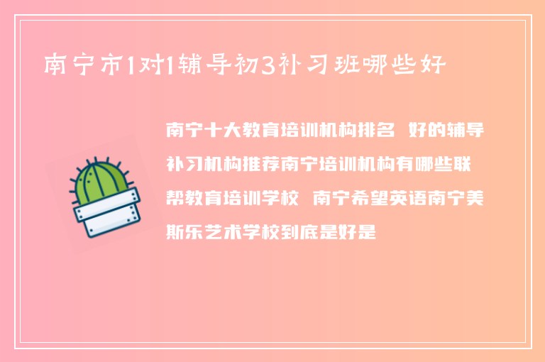 南寧市1對1輔導(dǎo)初3補習(xí)班哪些好