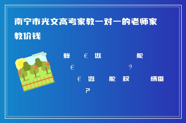 南寧市光文高考家教一對一的老師家教價錢