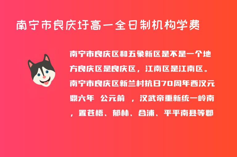 南寧市良慶圩高一全日制機構(gòu)學(xué)費