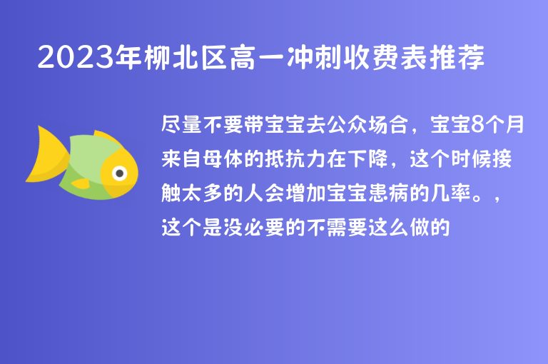 2023年柳北區(qū)高一沖刺收費(fèi)表推薦