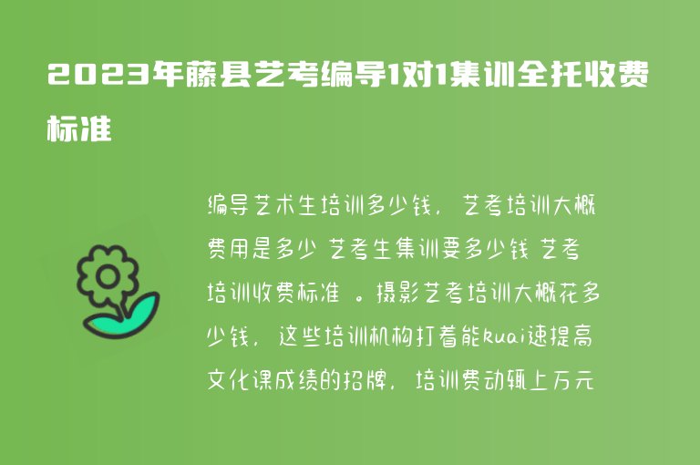 2023年藤縣藝考編導(dǎo)1對(duì)1集訓(xùn)全托收費(fèi)標(biāo)準(zhǔn)