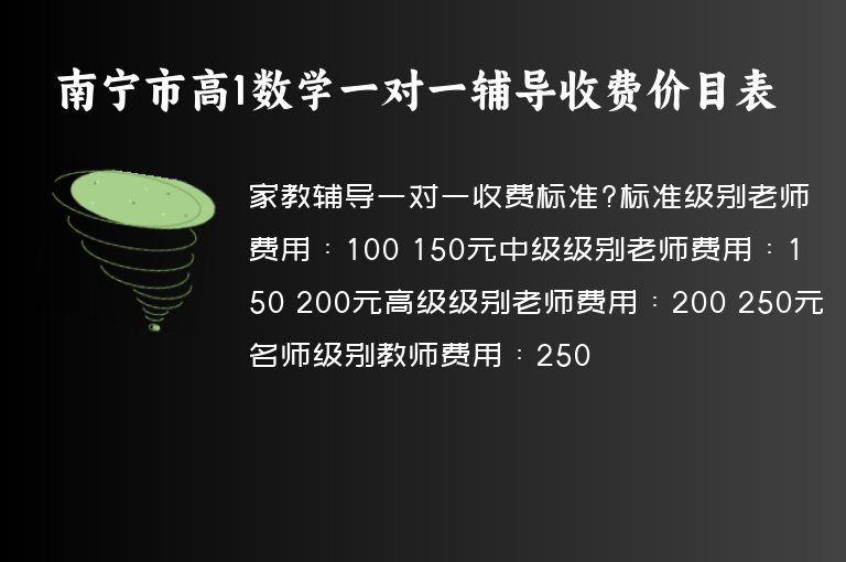 南寧市高1數(shù)學一對一輔導收費價目表