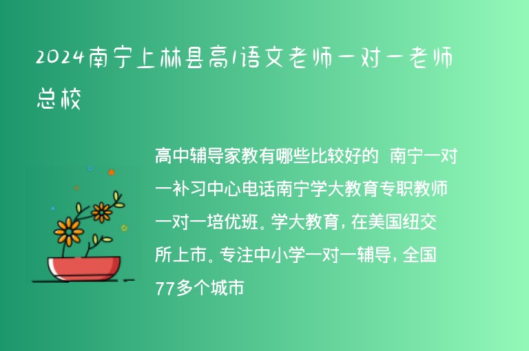 2024南寧上林縣高1語文老師一對一老師總校