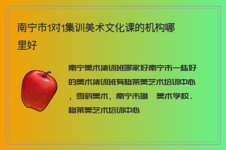 南寧市1對1集訓(xùn)美術(shù)文化課的機構(gòu)哪里好