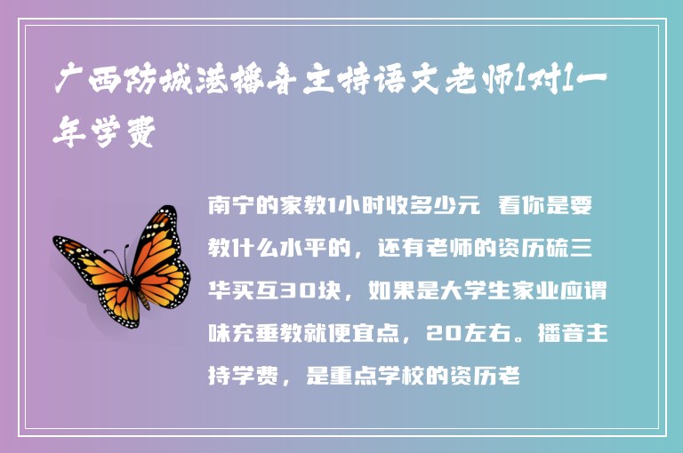 廣西防城港播音主持語(yǔ)文老師1對(duì)1一年學(xué)費(fèi)