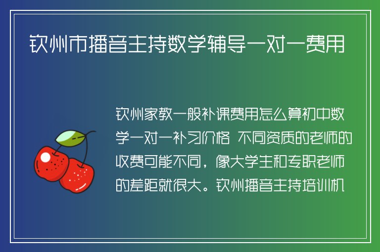 欽州市播音主持數(shù)學(xué)輔導(dǎo)一對一費用