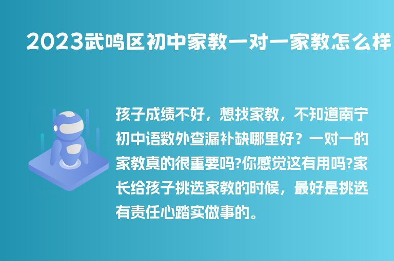 2023武鳴區(qū)初中家教一對一家教怎么樣