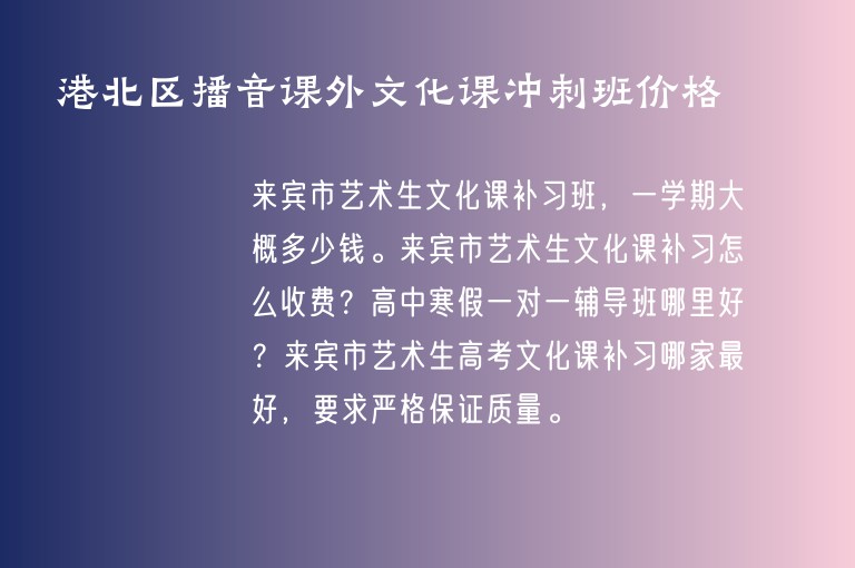 港北區(qū)播音課外文化課沖刺班價格