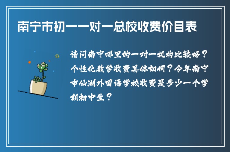 南寧市初一一對(duì)一總校收費(fèi)價(jià)目表