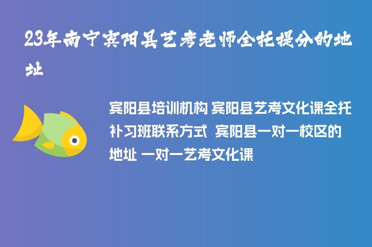 23年南寧賓陽縣藝考老師全托提分的地址