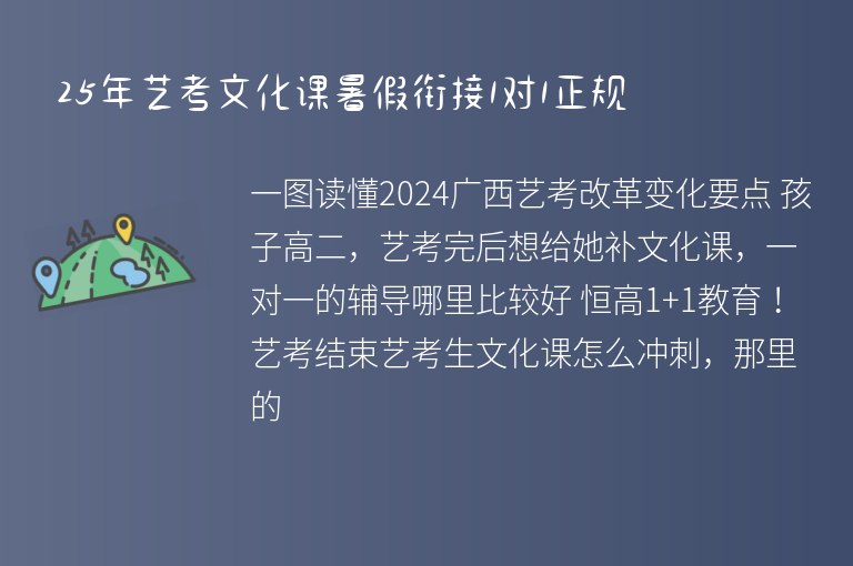 25年藝考文化課暑假銜接1對(duì)1正規(guī)