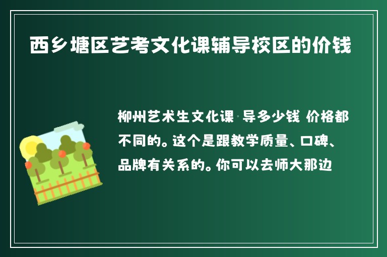 西鄉(xiāng)塘區(qū)藝考文化課輔導(dǎo)校區(qū)的價錢