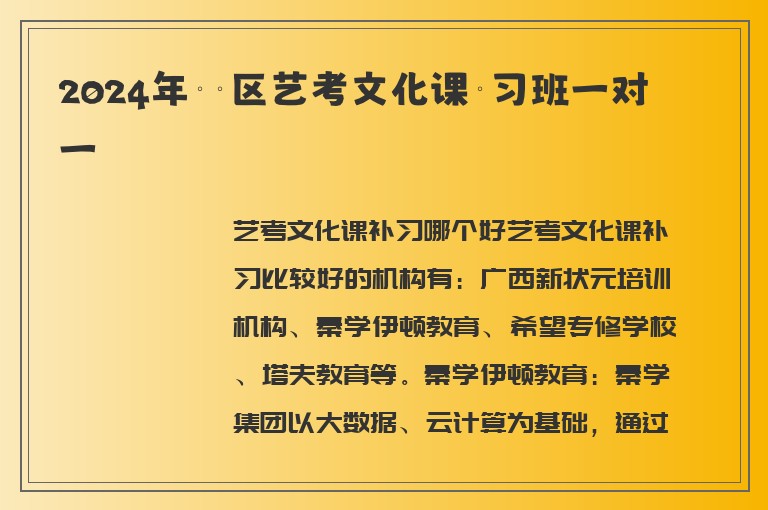 2024年邕寧區(qū)藝考文化課補(bǔ)習(xí)班一對(duì)一