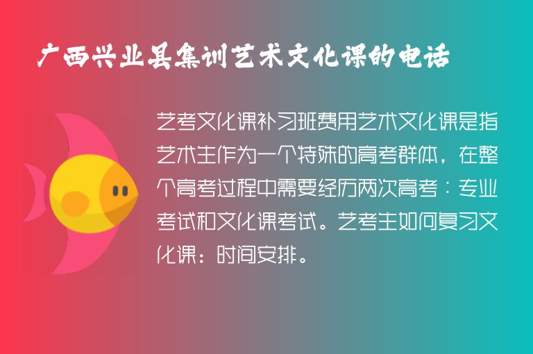 廣西興業(yè)縣集訓藝術文化課的電話