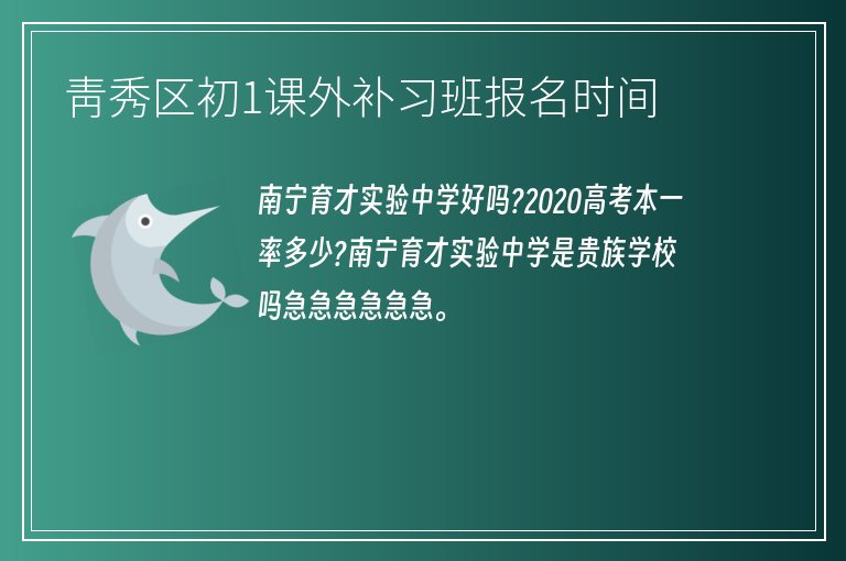 青秀區(qū)初1課外補習(xí)班報名時間