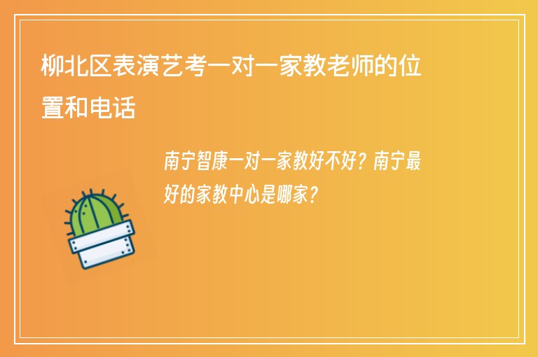 柳北區(qū)表演藝考一對(duì)一家教老師的位置和電話