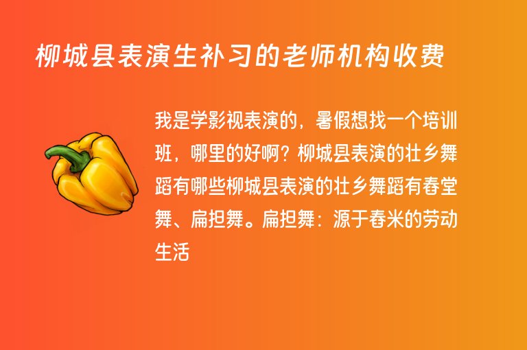 柳城縣表演生補習的老師機構收費