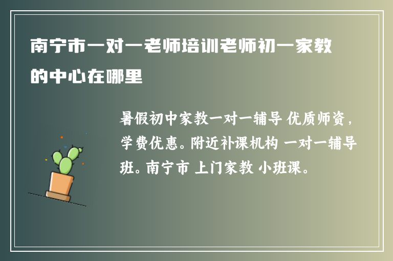 南寧市一對(duì)一老師培訓(xùn)老師初一家教的中心在哪里