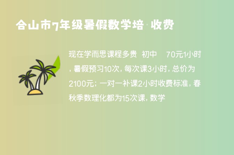 合山市7年級暑假數(shù)學培訓收費