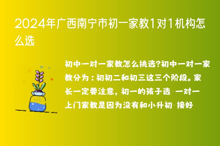 2024年廣西南寧市初一家教1對(duì)1機(jī)構(gòu)怎么選