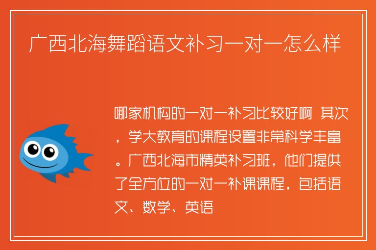 廣西北海舞蹈語文補習(xí)一對一怎么樣