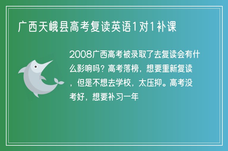 廣西天峨縣高考復(fù)讀英語1對1補(bǔ)課