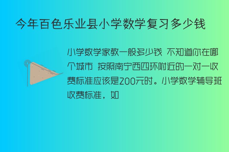 今年百色樂(lè)業(yè)縣小學(xué)數(shù)學(xué)復(fù)習(xí)多少錢(qián)