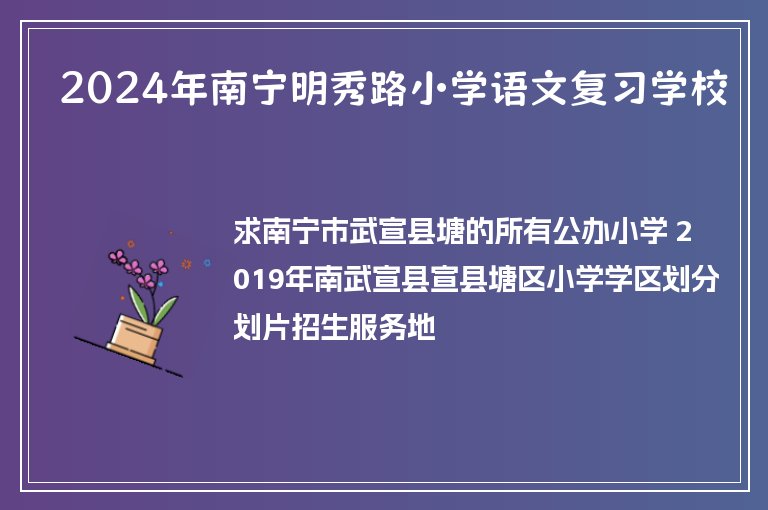 2024年南寧明秀路小學(xué)語文復(fù)習(xí)學(xué)校