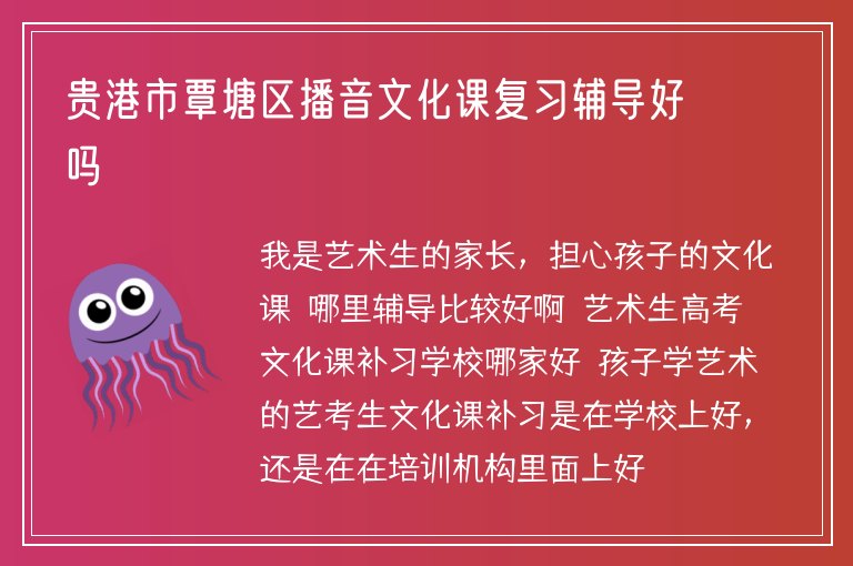 貴港市覃塘區(qū)播音文化課復(fù)習(xí)輔導(dǎo)好嗎