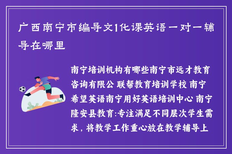 廣西南寧市編導文1化課英語一對一輔導在哪里