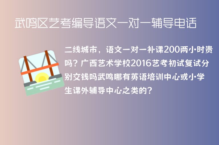 武鳴區(qū)藝考編導語文一對一輔導電話