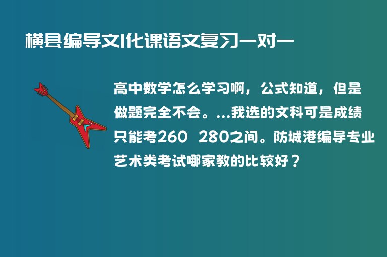 橫縣編導文1化課語文復習一對一