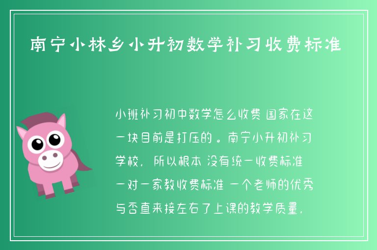 南寧小林鄉(xiāng)小升初數(shù)學(xué)補(bǔ)習(xí)收費(fèi)標(biāo)準(zhǔn)