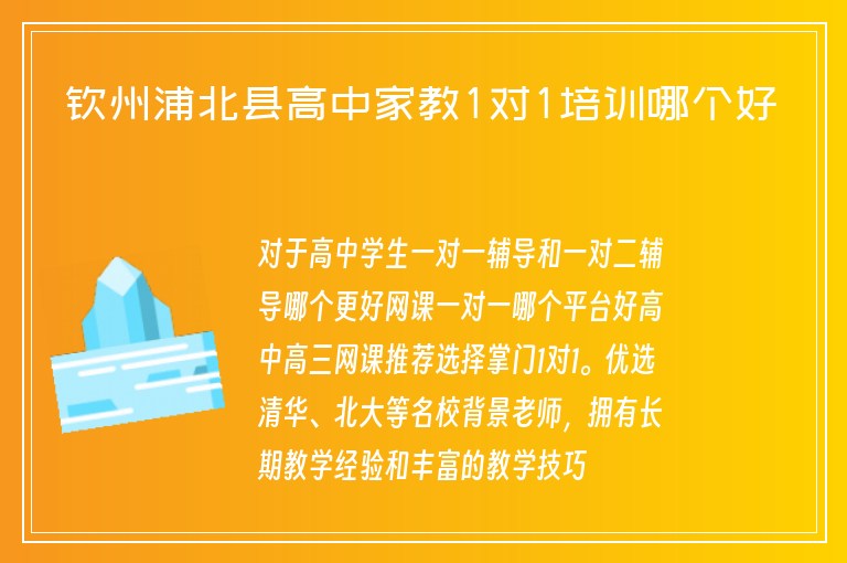 欽州浦北縣高中家教1對(duì)1培訓(xùn)哪個(gè)好