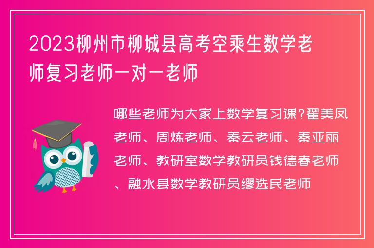 2023柳州市柳城縣高考空乘生數(shù)學(xué)老師復(fù)習(xí)老師一對(duì)一老師