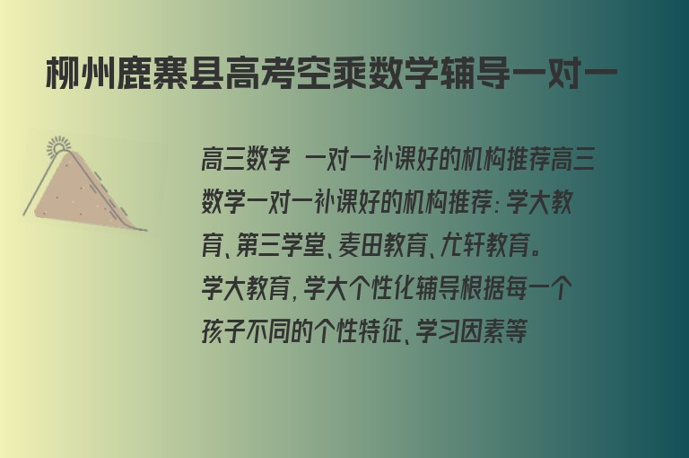 柳州鹿寨縣高考空乘數(shù)學(xué)輔導(dǎo)一對一