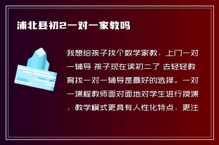 浦北縣初2一對一家教嗎